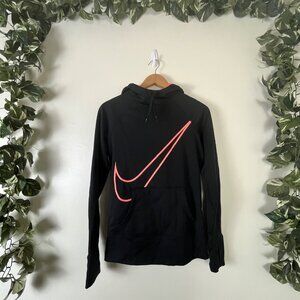 Nike Athletic Therma Fit Graphic Pullover Hooded Jacket Black Women’s Size S